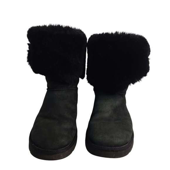 UGG Bailey Button Triplet Winter Boots Women's Black Suede Sheepskin Size 7 - Picture 5 of 12